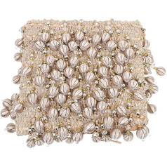 Perlenspitzenvorhang Vorhänge Quasten Spitzenbesatz Perlen Quaste trimmen geschenkband Randverkleidung Tassel -Nähverkleidung Vorhangausstattung Plastik Beige
