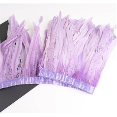 10 m Hahnschwanz-Federn, 25–30 cm, Coque-Federn, Besatz für Handwerk, Karneval, Kleid, Rock, Kostüme, Federn, Voilett, 10 m