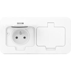 Hermētiska dubultligzda, taisnstūra formas, IP55, 2x2P+Z(franču), balta