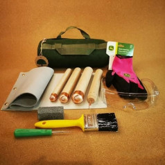 Handgefertigtes Obsidian-Bastelset, Feuersteinknopfwerkzeuge für Steinzeittechniken, perfekt für Vulkanglas- und Kristallprojekte