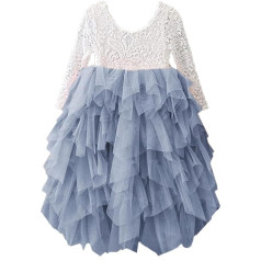 Topmaker Girls' Backless A-Line Lace Back Floral Dress 6-12 Months