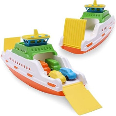Toyland® 39 cm (15 Inch) Colourful Ferry Boat with Movable Ramps and 4 Mini Cars - Floating Water Toy for Children - Pool and Bath Toy - From 3 Years