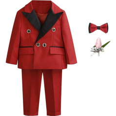 FYMNSI Suit for Boys Elegant Blazer Jackets Trousers Bow Tie Set Kids Formal Clothing for Prom Festive Wedding