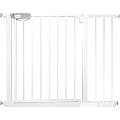 HENGMEI Stair Safety Gate, Door Safety Gate, Stair Gate, No Drilling, Baby Safety Gate, 95-105 cm, Automatically Closes Metal Grille Door for Child Safety, White
