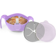 b.box Baby Bowl + Straw, 3-in-1 Snack Bowl with Lid, To-Go Snack Cup, Cereal Bowl, for Dishwasher and Microwave, 250 ml