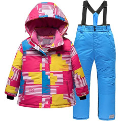 HAOLEI Baby Boys Girls Snowsuit Winter Down Jacket 2 Pieces Children's Ski Suit Removable Hooded Coats Snow Ski Trousers Outfit Set