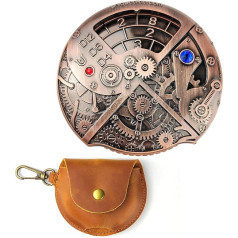 Unique Dice Roulette Dice 7-in-1 Turntable Dice DND Spinner Metal D20 Role Playing Game Dungeons and Dragons (Red Copper with Leather Bag)