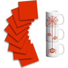 KASYU Infusible Ink Transfer Sheets Bundle for Cricut Mug Press Art Supplies, 8 Pieces, 12 x 11.8 Inch Solid Red Infused Ink for Sublimation, Pre-Inked Sublimation