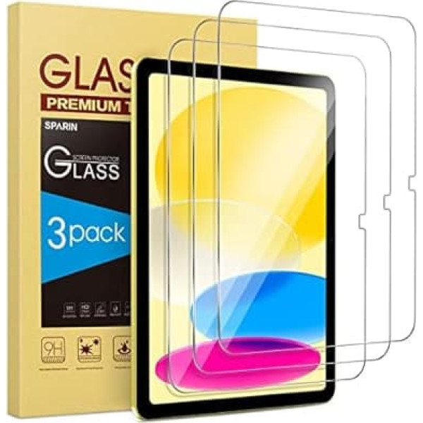 SPARIN Pack of 3 Screen Protectors for iPad A16 11th Generation 2025/iPad 10th Generation 2022 Tempered Glass Screen Protector for iPad (A16) 11 Inch / iPad 10 Film, 9H Hardness Protective Glass