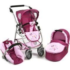 Doll Pram Emotion All In 3-in-1 Doll's Pram Set Consisting of Baby Carrycot, Sports Seat and Car Seat