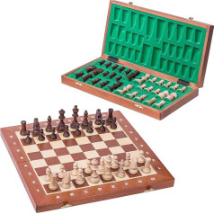 SQUARE GAME Wooden Chess Tournament No. 4 - MAHOGANY - Chessboard & Chess Pieces Staunton 4