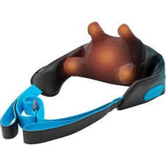 HoMedics Neck Massager with Deep Kneading Function and Heat - Wireless Massager for Neck, Shoulders, Back, 2 Intensities, 4 Massage Heads - Relaxation and Stress Relief