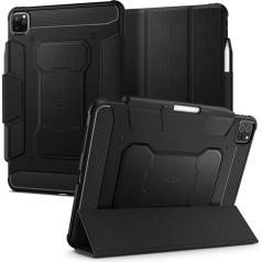 Spigen Rugged Armor Pro Case Compatible with iPad Pro 11 Inch Generation 4 2022 | 3 2021 | 2 2020 | 1 2018 with Apple Pencil (2nd Gen) Holder - Black