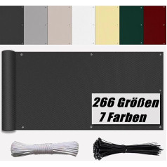 Ufamiluk Balcony Wind Protection Anthracite Balcony Border Sold by the Metre Cloth Solid Plastic for Balcony Fence Terraces Garden Swimming Pool 100 x 700 cm
