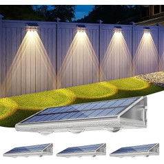 YiLaie Solar Wandleuchte Aussen, Solarleuchten für Außen IP67 Wasserdichte,3 Farben Heller Solar Zaunleuchten für Außen,LED Solarleuchten für Aussen für Garten Balkon Terrasse Treppen 4er
