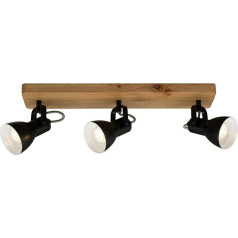 BRILONER - Ceiling Light Vintage Swivelling, Wooden Base, GU10 Socket, Max. 35 Watt, Ceiling Light, Lamp, Living Room Lamp, Bedroom Lamp, Kitchen Lamp, Ceiling Spotlight, 48 x 10 x 13.5 cm,