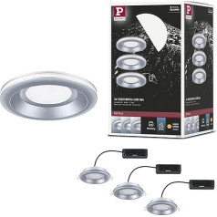 Paulmann Sormus 92250 LED Recessed Light IP65 Round 100 mm 3 x 4.8 / 1.5 W 560 lm / 180 lm 230 V 3000 K Chrome Matt