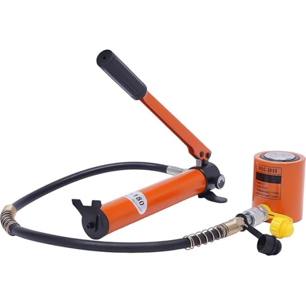 Hand Pump Hydraulic Cylinder Lifting Stand Guide Set Pressure Cylinder Press Hydraulic Cylinder 20T 50 mm with Manual Hydraulic Pump 70 Mpa 350CC