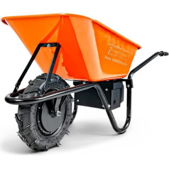 SuperHandy Electric Wheelbarrow 48V 2Ah Li-ion Battery 150kg Capacity 75L Powder Coated Steel Tray Material and Waste Transport