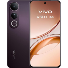vivo V50 Lite 4G Smartphone, 8G+256G, 6.77 Inch 120Hz P-OLED Screen, 50MP Sony Main Camera, Aura Light, 5200 mAh Battery, 90W FlashCharge, IP65, 400% Volume & Dual Stereo Speaker, Dual SIM Mobile