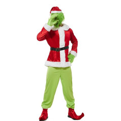 EraSpooky Green Monster Santa Costume, Santa Clothing, Christmas Cosplay