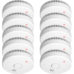 ELRO FS1801 | 10-teiliges Rauchmelder-Set | 10 Jahre Sensor | Entspricht der europäischen Norm EN14604 | Weiß | Set mit 10 Stück