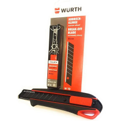 Würth Cutter Knife Carpet Knife incl. 3 snap off blades and 10 additional snap off blades