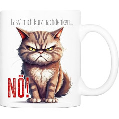 Cadouri Tasse mit Spruch LASS' MICH KURZ NACHDENKEN Kaffeetasse Bürotasse Sprüchetasse - humorvolle Geschenkidee für Freunde, Familie, Bekannte