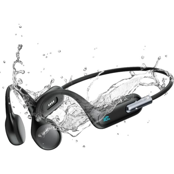 HIFI WALKER T10 Air Bone Sound Headphones Bluetooth 5.3 IPX8 Waterproof for Swimming with 32GB MP3 Player & Open-Ear Design | 8h Battery, Lightweight for Swimming Goggles/Sports Hat