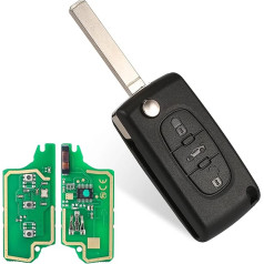 Lizbn Peugeot 307 Key 3 Button Remote Control with Blade VA2 433MHz ID46 Chip Foldable Suitable for Peugeot 307 CC 307 407 607 Partner Citroen Berlingo Picasso Xsara CE0536 Remote Key