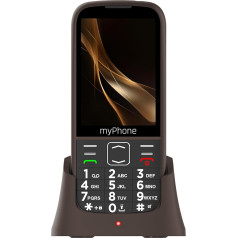 myPhone Halo 4 Plus LTE Senior Mobile Phone without Contract, Dual Nano SIM, 3.5 Inch Colour Display, Large Buttons, Charging Station, Long Standby Time (2500 mAh), 4G, 2 MP Camera - Praline