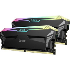 Lexar ARES RGB DDR4 RAM 16GB Kit (2x8GB) 3200MHz, DRAM 288-Pin UDIMM Desktop Memory, Gaming Internal PC High Performance Memory for Intel XMP 2.0/AMD Ryzen/CL16-20-20-40/1.35V (LD4U08G32C16LA-RGD)