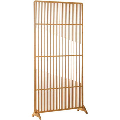 Bamboo Wood Room Divider, Decorative Wooden Room Divider, Portable Freestanding Divider, Privacy Screen Divider for Home, Office, Restaurant, Bedroom 105 x 33 x 207 cm