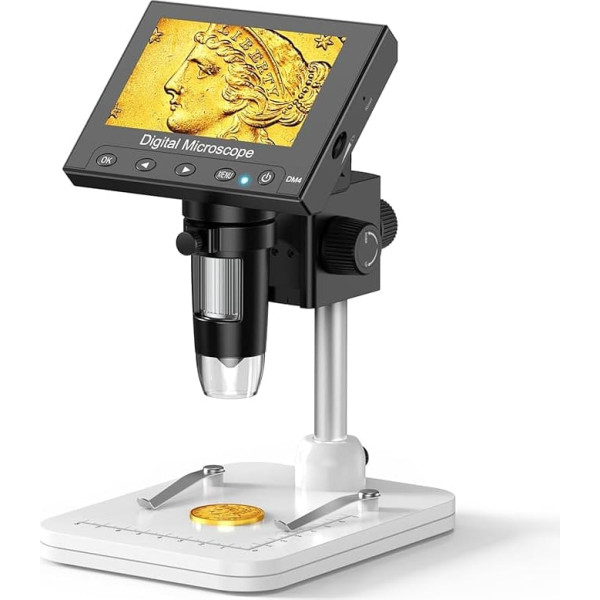 Digital Microscope, 1000X Magnification Photo Video Recorder Coin Magnifier with 8 LED Lights, Suitable for Soldering, Circuit Repair, Laboratories and Schools, Windows Compatible