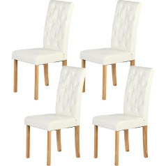 Kitchen Chairs Set of 4 Dining Room Chairs Set of 4 Wooden Chairs / Dining Room Chairs Wood for Office / Kitchen / Dining Room / Living Room Chairs Made of 5 cm Rubber Wood Leg / Faux Leather