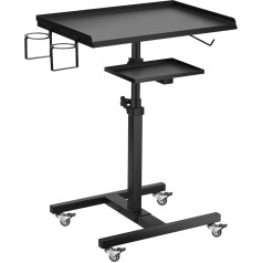 POARMEEY High Quality Large Double Tier Rolling Work Table with 360 Degree Universal Wheel for Tattoo Work Stool Beauty Salon Spa Service Storage Tray