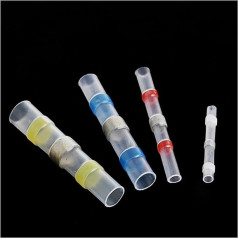 LTRAJUYNH 100pcs 4 Sizes Solder Sleeve Heat Shrink Wire Terminals Butt Connectors Heat Shrinkable Splice Crimp Terminators