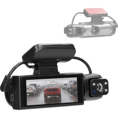 Mulcort Multilingual Car Video Recorder with Two Lenses, Car Dash Cam, Car Camera, Night Vision, Motion Detection, DVR, 170 Degree Wide Angle Car Camcorder