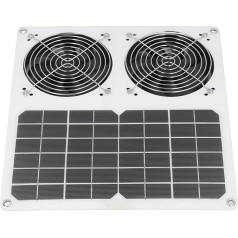Solar Panel Fan Kit for Greenhouse 12 Inch Waterproof 100W Solar Double Fan Kit for Chicken Coop Outdoor Solar Panel Operated Extractor Fan for