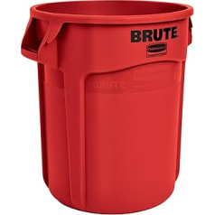 Rubbermaid Commercial Products FG262000RED BRUTE Heavy-Duty Round Trash/Garbage Can, 20-Gallon, Red