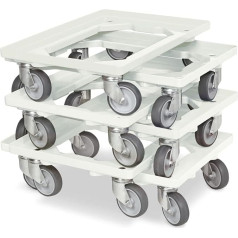 BRB 6 x Transport Roller for Boxes 600 x 400 mm, Load Capacity 250 kg, White