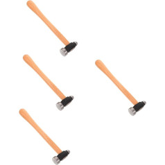 Tofficu Pack of 4 Wooden Handle Hammer Handling Chopping Woodworking Tools Hammer Wood Hammer Woodworking Hammer for Woodworking Household Hammer Iron
