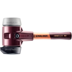 Simplex 3023.282 Soft Hammer Rubber Composition with Base / TPE Mid; with Malleable Cast Iron Housing and High-Quality Extra Short Wooden Handle Diameter 80 mm / Handle Design = Extra Short