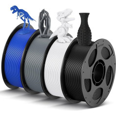 ANYCUBIC PLA Filament 1.75 mm, Refill PLA and Spool Kit, 3D Printer Filament PLA, Vacuum Packaging, RFID for Intelligent Printing, 4 kg Black White Blue Texture Grey