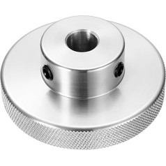QUARKZMAN Eloxierter Aluminiumlegierungshandrad 16mm Bohrung 80mm OD Gerändelter Knopf Drehgriff mit Schlüssel für Fräsmaschine Drehbank Schiebeverschiebeplattform