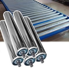 Carrier Rollers Conveyor Belt Pack of 5 Replacement Conveyor Belt Rollers, 2.4 Inches, 2 Inches, 1.5 Inches, 1.3 Inches and 1 Inch Diameter/Durable Stainless Steel Rollers for Roller Stands,