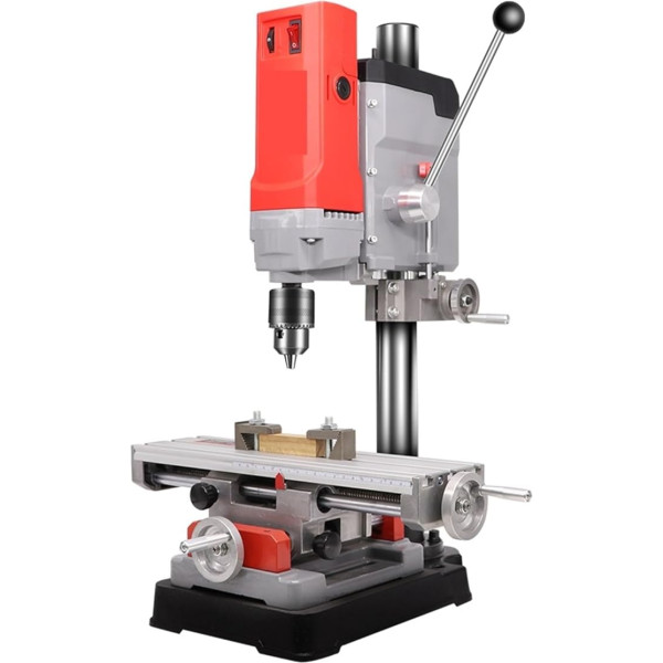 ZKLGS Tischbohrmaschine, AB2856T Mini-Drehtisch-Bohrmaschine, Multifunktions-Tischbohrmaschine for Kleine Haushalte, Kleine Elektrische Bohrmaschine, Fräsmaschine,Standbohrmaschine(Package 2)