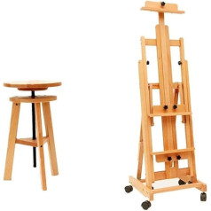 CONGRUI Staffelei, höhenverstellbar, Malständer, Hocker, Metall, Einzelnusskopf, Staffelei, verschiedene Bodenbeine, Zeichenhalter, Rollen-Design