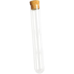 HOMOCONO Test Tubes 20 x 150 mm Pack of 8 with Cork Stoppers Leak-Proof for Storage of Experiments