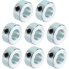 sourcing map 8-teiliges Set Schraubenmanschetten, 1,27 cm Bohrung, Karbonstahl, Schaftmanschetten, 2,5 cm Außendurchmesser, 7/16 Zoll Breite, Schlossachsenmanschette für Linearstangenwellenführung